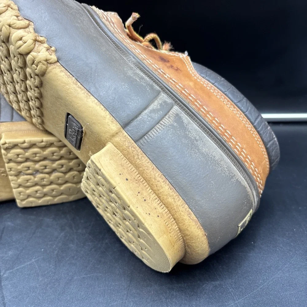 LL Bean Classic Duck Boot Low Top Men 12 M USA Made Maine Jim Wilbur Chain Sole